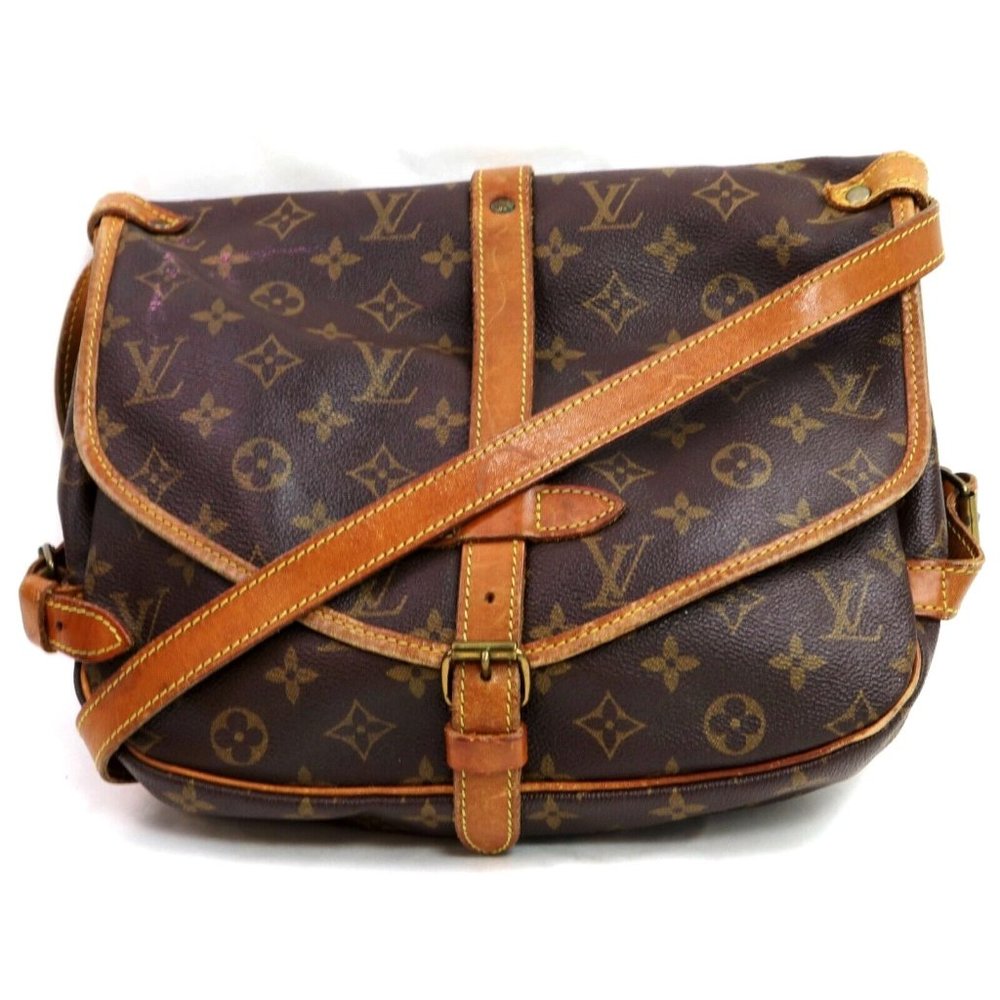 Auth Louis Vuitton Saumur 30 Crossbody #4228L19